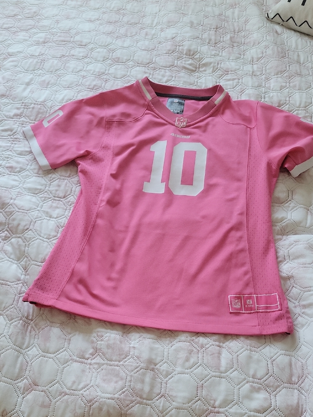 NFL Pink Women's Jersey #10 with White Accents